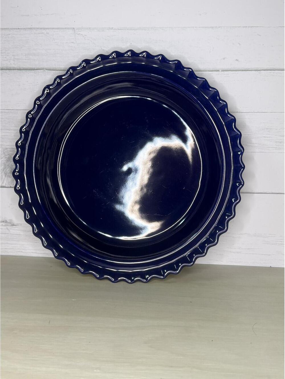 Chantal Handcrafted Blue Ceramic Pie Plate 9 Inch